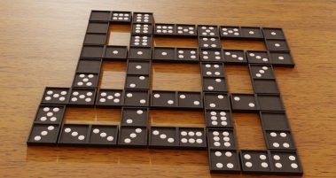 schwarze Dominosteine mit weißen Punkten Games Domino Steine schwarz 28 tlg 